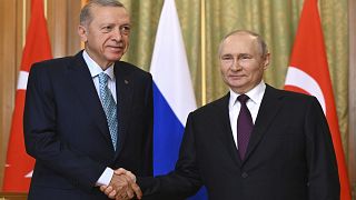 Ρετζέπ Ταγίπ Ερντογάν και Βλαντιμίρ Πούτιν κατά την συνάνντηση στο Σότσι