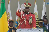 Генерал Брис Олиги Нгема во время принесения присяги. Либревиль, Габон. 4 сентября 2023.