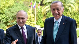 الرئيس الروسي فلاديمير بوتين يستقبل الرئيس التركي رجب طيب إردوغان