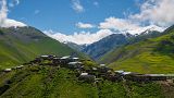 On the Khinalig trail, you can enjoy magnificent views of the Greater Caucasus Mountains.