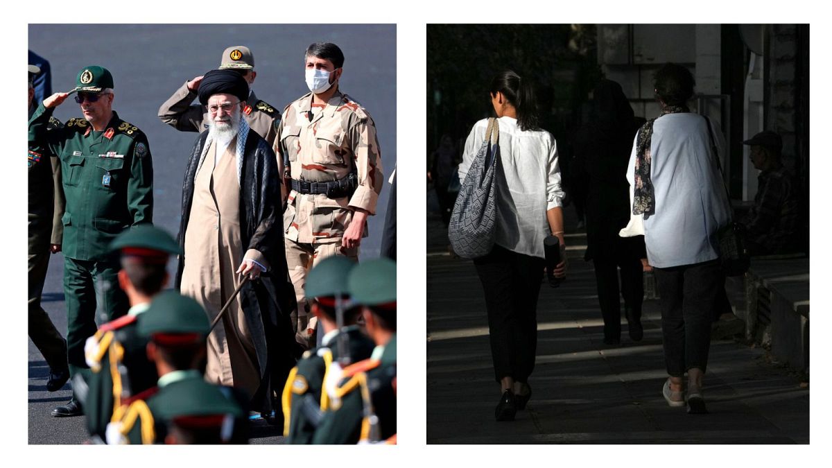 Donne senza velo in Iran e la guida suprema del Paese Ali Khamenei 