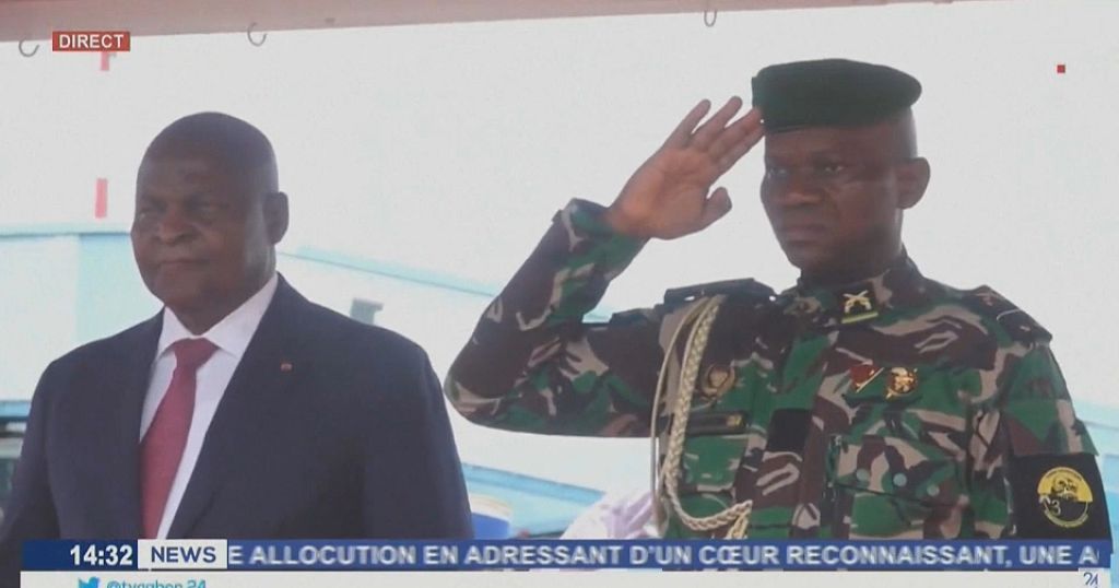 Central African president appears on Gabon state TV welcomed by Oligui