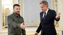 الرئيس الأوكراني فولديمير زيلينسكي يستقبل وزير الخارجية الأمريكية أنتوني بلينكن