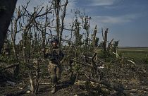 Ukrán katona a bahmuti térségben