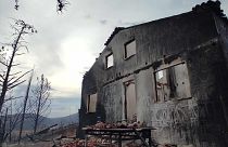 Burned house in Greece