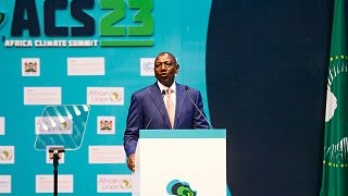 Kenya's President William Ruto speaks at the Africa Climate Summit.