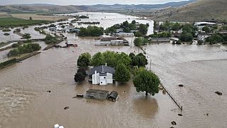 Ganze Dörfer gehen in Griechenland in den Überschwemmungen unter.