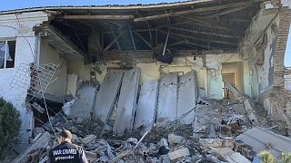 Dróntámadás helyszíne az ukrajnai Izmajilban 2023- szeptember 7-én