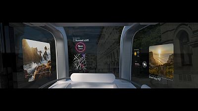 A mockup of LG's vision for the customer experience in future autonomous vehicles.