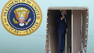 Joe Biden elnök felszáll az Air Force One repülőgépre a 2023. szeptember 7-én és indul az újdelhi G20-csúccsra