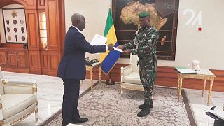Gabon's military leader hosts newly appointed interim PM Raymond Ndong Sima
