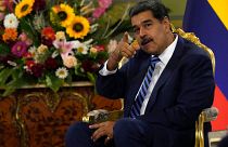 الرئيس الفنزويلي نيكولاس مادورو في القصر الجمهوري في العاصمة كاراكس. 2023/08/16