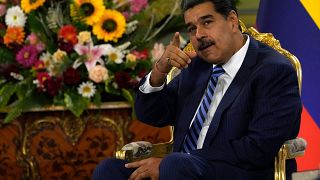 الرئيس الفنزويلي نيكولاس مادورو في القصر الجمهوري في العاصمة كاراكس. 2023/08/16