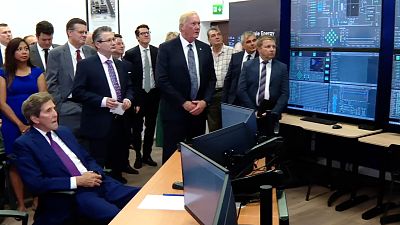 US Special Presidential Envoy for Climate John Kerry visits the control room simulator at the Polytechnic University of Bucharest.