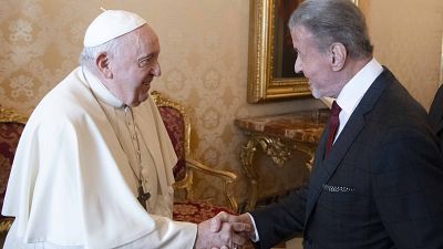 سيلفستر ستالون مع بابا الفاتيكان