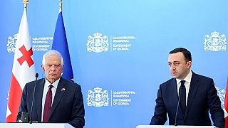 Пресс-конференция главы европейской дипломатии и премьер-министра Грузии.