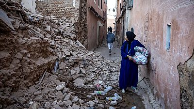 Viele Gebäude in der Altstadt von Marrakesch in Marokko sind zerstört