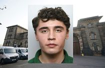 A mugshot of recaptured Daniel Abed Khalife and a view of HMP Wandsworth in London where he had escaped from
