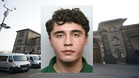 A mugshot of recaptured Daniel Abed Khalife and a view of HMP Wandsworth in London where he had escaped from 