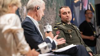 Kirilo Budanov, az ukrán hírszerzés főnöke a Jaltai Európai Stratégia Konferencián