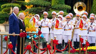 Cerimónia de boas vindas ao Presidente dos Estados Unidos no Vietname