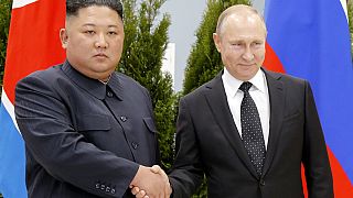 Kim Jong-un y Vladímir Putin, durante su último encuentro cara a cara, en 2019