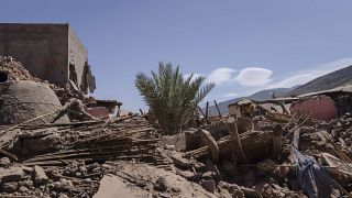 الأضرار الناجمة عن الزلزال الذي ضرب قرية تافغغت قرب مراكش بالمغرب
