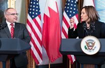 نائبة الرئيس الأمريكي كامالا هاريس تلتقي بولي العهد ورئيس الوزراء البحريني سلمان بن حمد آل خليفة. 2022/03/24