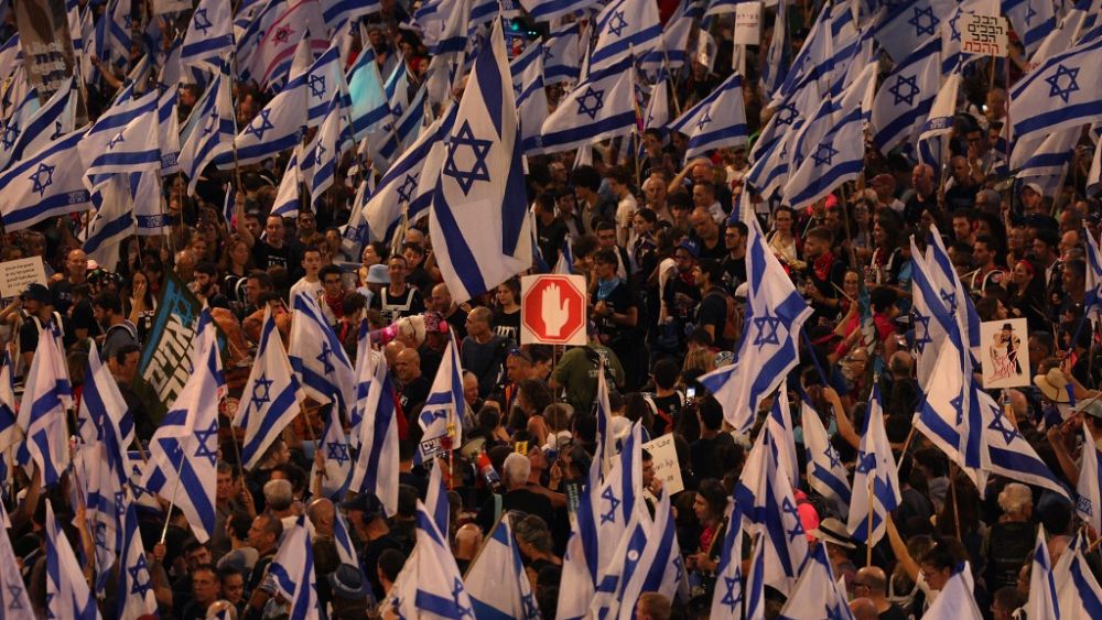 WATCH: Thousands of Israelis protest judicial overhaul on eve of hearing