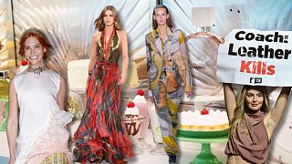 A packed NYFW: Pastel hues at the Chanel diner, grinning with purpose at Collina Strada, boho chic at Ralph Lauren, a new dawn at Helmut Lang and Peta protests at Coach