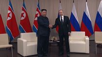Reunión del líder de Corea del Norte, Kim Jong-un y el presidente ruso, Vladímir Puton en 2019.