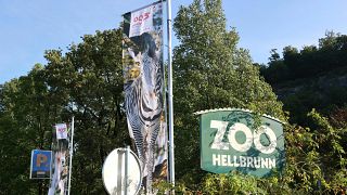The entrance to the Zoo Hellbrunn in Salzburg, Austria.