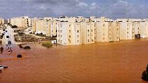 غمرت المياه الشوارع بعد العاصفة دانيال في المرج، ليبيا، 11 سبتمبر 2023.