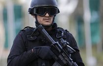 شرطي بحريني في المنامة العاصمة. 2014/12/05