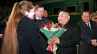 Le président nord-coréen Kim Jong Un à son arrivée en Russie