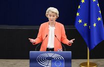 La présidente de la Commission européenne, Ursula von der Leyen, présente son discours sur l'état de l'UE