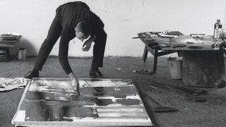 Pierre Soulages in his studio circa 1958