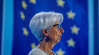 President of European Central Bank Christine Lagarde speaks during a press conference in Frankfurt, Germany, Thursday, June 15, 2023.