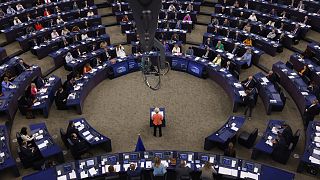 La présidente de la Commission européenne, Ursula von der Leyen, présente son discours sur l'état de l'Union devant les eurodépués