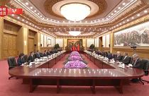 استقبال الرئيس الفنزويلي ووفده في قصر الشعب في الصين