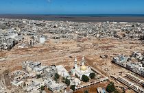 Derna városa, a Daniel ciklon pusztítása után