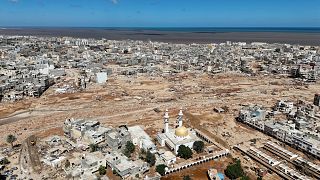 Derna városa, a Daniel ciklon pusztítása után