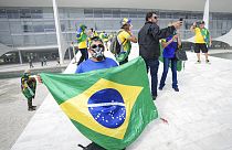 Bolsonaristas durante el ataque al Congreso en Brasilia, Brasil. 8/01/2023