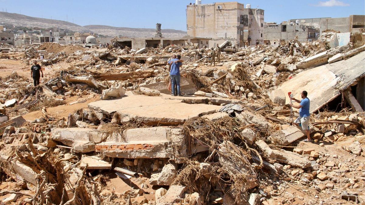 شهر درنه در شرق لیبی که بر اثر سیل ویران شده