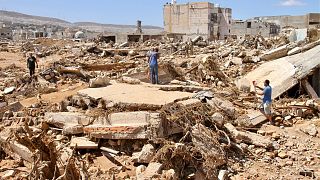 شهر درنه در شرق لیبی که بر اثر سیل ویران شده