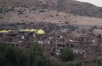 منظر للأضرار التي سببها الزلزال في قرية خارج مراكش، المغرب، 13 سبتمبر 2023.