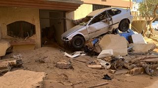 آثار الفيضانات في مدينة درنة الليبية. 2023/09/14