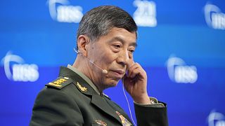 Li Shangfu tábornok, kínai védelmi miniszter egy júniusi szingapúri biztonsági fórumon