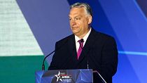 Prime Minister Viktor Orban delivers the keynote speech at the opening session of Hungary's Conservative Political Action Conference (CPAC) in Budapest.
