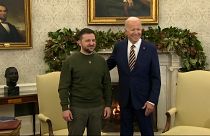 Президент Украины Владимир Зеленский и президент США Джо Байден на встрече в Вашингтоне 21 декабря 2022 г.
